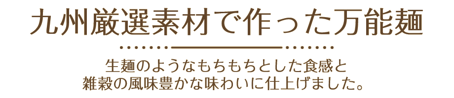 九州厳選素材で作った万能麺